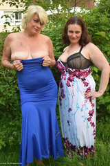 DivineMilfs. Dimonty and cheekyDee get topless in the garden Free Pic 1