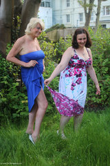 DivineMilfs. Dimonty and cheekyDee get topless in the garden Free Pic 11