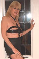 Leathettes. Mature MILF Dimonty in strappy lingerie and leather skirt Free Pic 11