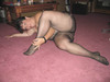 Lucy Blue In Black Hose