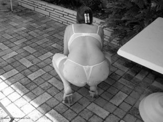 Milf MoonAynjl - Outside in Garters and Stockings Gallery