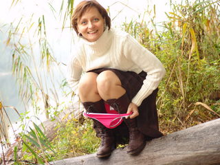 Kirsty in Panties - Outdoors in Pantyhose