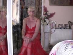 DivineMilfs - 80 year old GILF Sparkle In Red Lingerie Free Pic 1